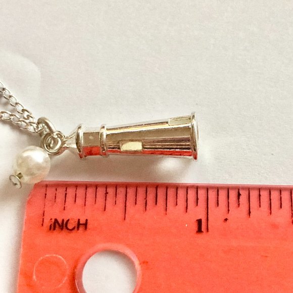 Nautical Pearl Lighthouse Charm Necklace Silver Plated Pendant 22" Chain - Picture 7 of 8